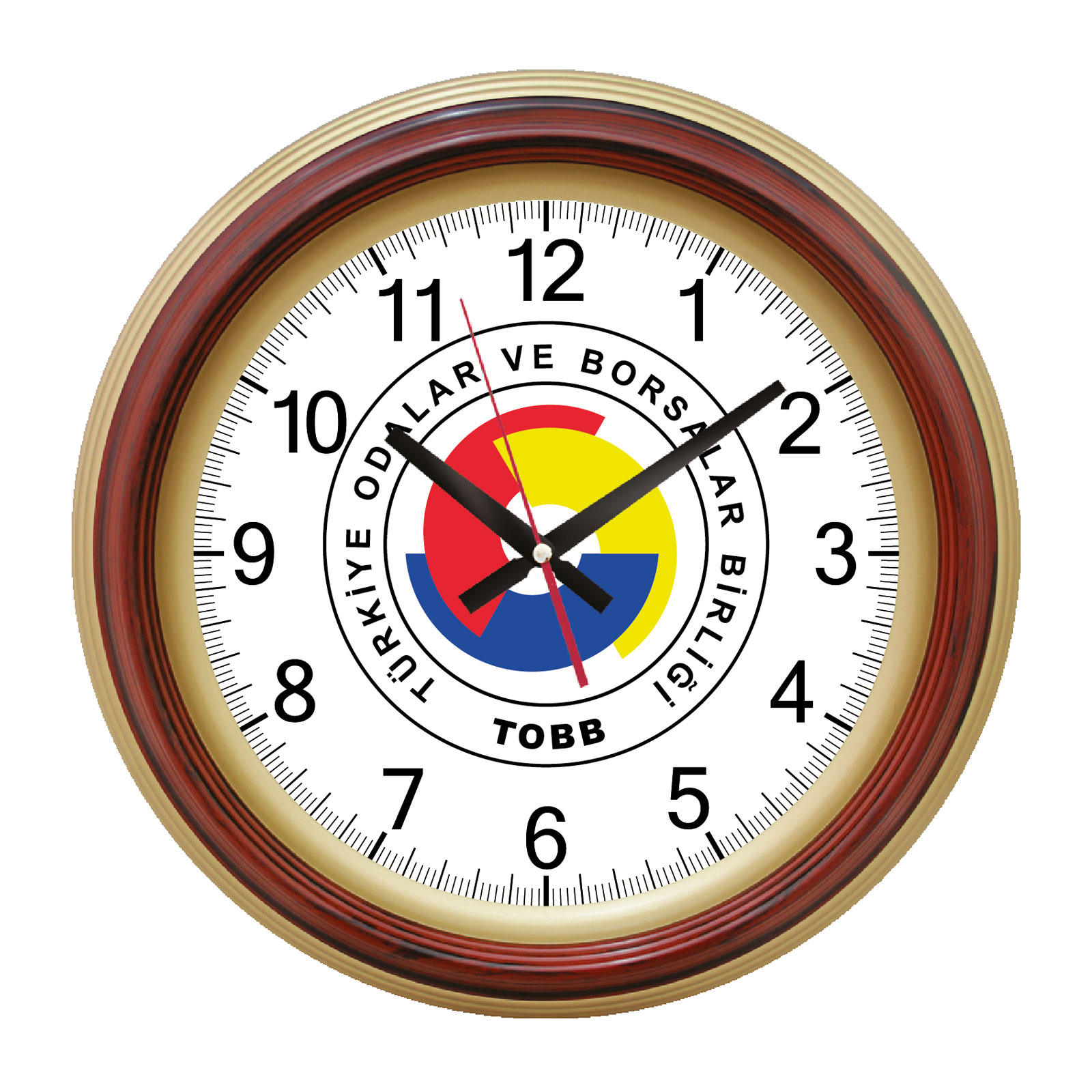 SEDNA526 AHŞAP-ALTIN BRİSTOL KADRAN DUVAR SAATİ (480 MM)